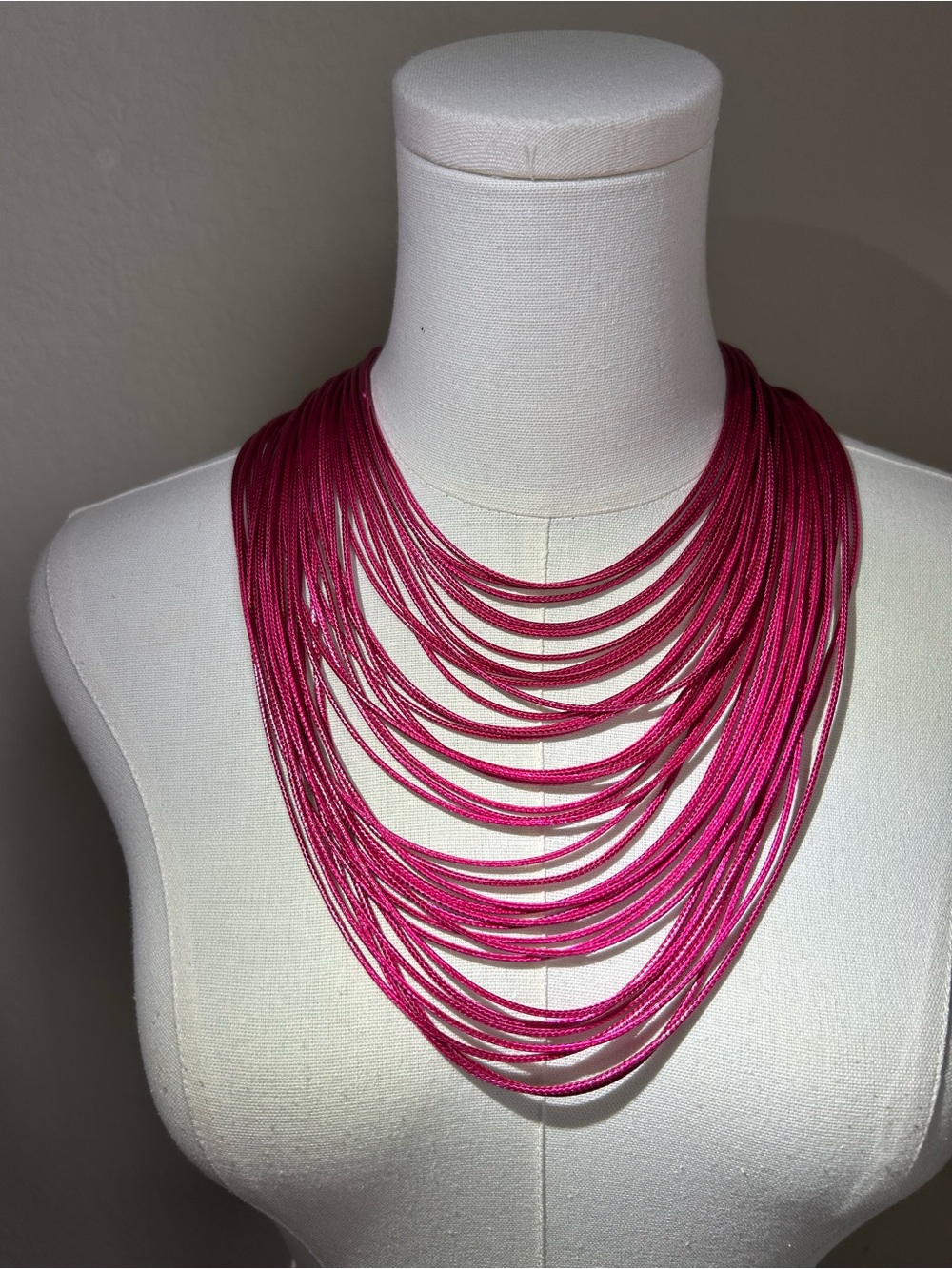 Zenzii, Learning The Ropes in Hotpink Multi-Strand Statement Necklace